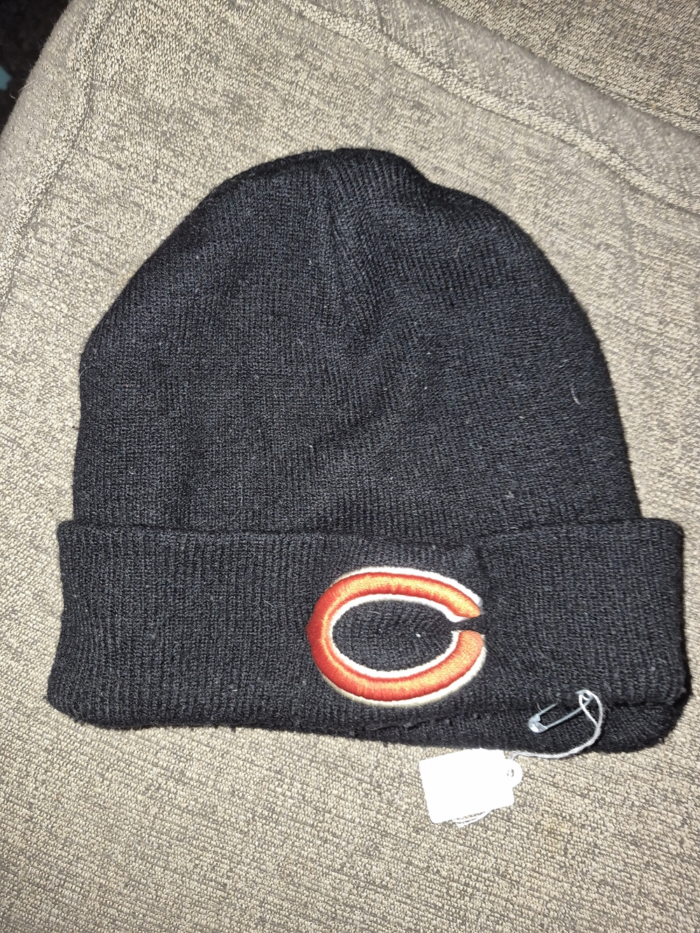 Chicago Bears Knit Beanie in Black & Orange